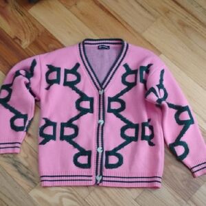 Pink and Black Patterned Women's Sweater